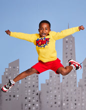 Load image into Gallery viewer, NEW Knitting Pattern: Sirdar Super POWer Sweater in DK Yarn for Kids Ages 3-7

