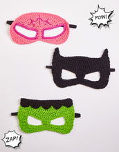 Load image into Gallery viewer, NEW Crochet Pattern: Sirdar Superhero Alter Ego Masks in DK Yarn for Kids 3-7
