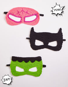 NEW Crochet Pattern: Sirdar Superhero Alter Ego Masks in DK Yarn for Kids 3-7