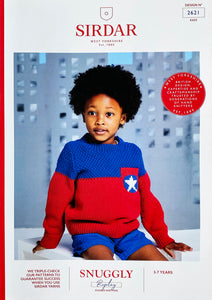 NEW Knitting Pattern: Sirdar Captain Five Star Sweater in DK Yarn for Kids Ages 3-7