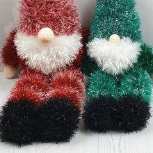 Load image into Gallery viewer, Knitting Kit: Two Gnomes in Red and Green Tinsel Yarn

