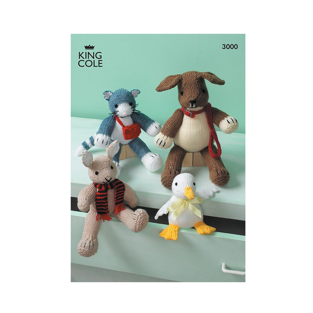 Knitting Pattern: Toy Animals in DK and Aran Yarn