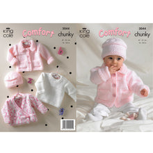 Load image into Gallery viewer, Pattern + Yarn: Chunky Baby Jacket, Sweater, Crossover Cardigan or Hat in Cream or Pink Chunky Baby Yarn
