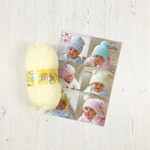 Load image into Gallery viewer, Pattern + Yarn: Baby Hat in Cream or Pink Chunky Baby Yarn
