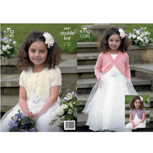 Load image into Gallery viewer, Pattern + Yarn: Girl&#39;s Bolero in Pink or White Galaxy DK Yarn
