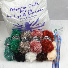 Load image into Gallery viewer, Knitting Kit: Three Gnomes in Tinsel Yarn
