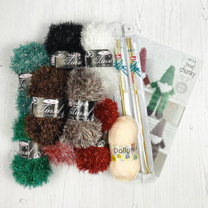 Knitting Kit: Three Gnomes in Tinsel Yarn
