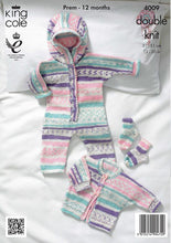 Load image into Gallery viewer, Knitting Pattern: Baby All-in-one, Jacket and Socks in Sizes Preemie to 12 Months
