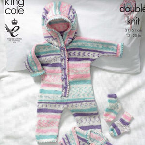 Knitting Pattern: Baby All-in-one, Jacket and Socks in Sizes Preemie to 12 Months