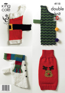 SALE: Knitting Pattern: Christmas Dog Coats in DK Yarn