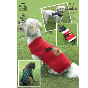 SALE: Knitting Pattern: Christmas Dog Coats in DK Yarn