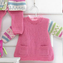 Load image into Gallery viewer, Knitting Pattern: Baby Tunic, Cardigan and Leggings for Girls Ages 6 Months to 7 Years
