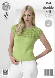 Knitting Pattern: Ladies Summer Tops in Cotton DK Yarn