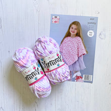Load image into Gallery viewer, Knitting Kit: Garter Stitch Poncho in Pink or Purple Yummy Yarn
