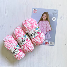 Load image into Gallery viewer, Knitting Kit: Garter Stitch Poncho in Pink or Purple Yummy Yarn
