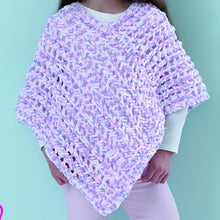 Load image into Gallery viewer, Knitting Kit: Lacy Poncho in Purple or Pink Yummy Yarn
