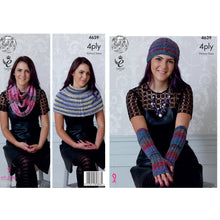 Load image into Gallery viewer, Knitting Pattern: Scarf, Hat, Gloves and Neck Warmer in Sparkle Yarn
