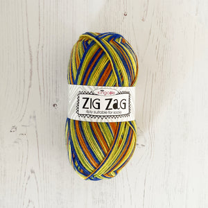 Sock Yarn: Zig Zag 4 Ply in Grasshopper, 100g Ball