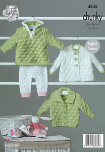 SALE: Knitting Pattern: Baby Hoodie, Jacket and Matinee Coat for Newborn to 2 Years