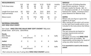 SALE: Knitting Pattern: Baby Hoodie, Jacket and Matinee Coat for Newborn to 2 Years
