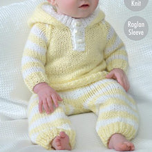 Load image into Gallery viewer, Knitting Pattern: Baby All-In-One, Hoody, Pants and Hat for Babies 0-24 Months
