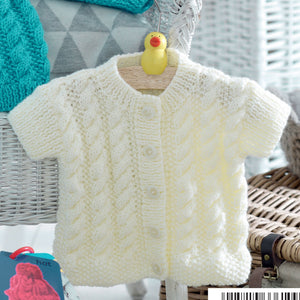 Knitting Pattern: Baby Aran Jackets, Cardigan and Hats for Birth to 4 years