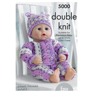Knitting Pattern: Doll and Preemie Baby Clothes in DK Yarn