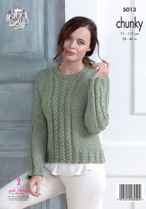 Knitting Pattern: Ladies Cable Cardigan and Sweater in Chunky Yarn