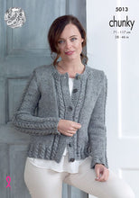 Load image into Gallery viewer, Knitting Pattern: Ladies Cable Cardigan and Sweater in Chunky Yarn
