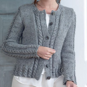 Knitting Pattern: Ladies Cable Cardigan and Sweater in Chunky Yarn