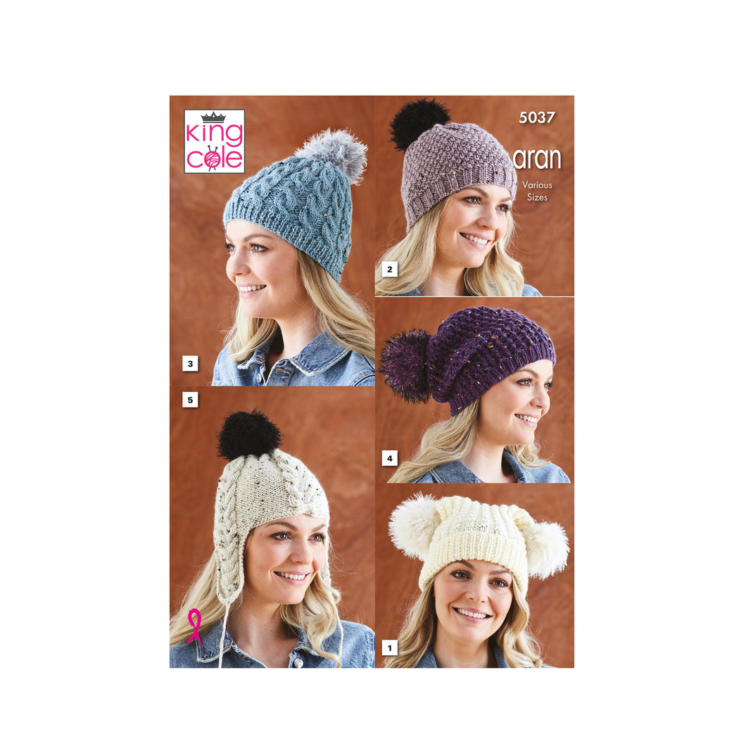 Knitting Pattern: Ladies Hats in Aran Yarn
