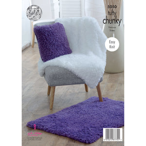 Knitting Kit: Cushion Cover in Purple King Cole Tufty Yarn