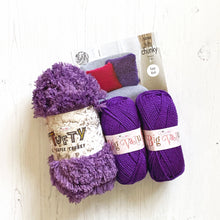 Load image into Gallery viewer, Knitting Kit: Cushion Cover in Purple King Cole Tufty Yarn
