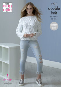 Knitting Pattern: Ladies Cable Sweaters in Cotton DK Yarn