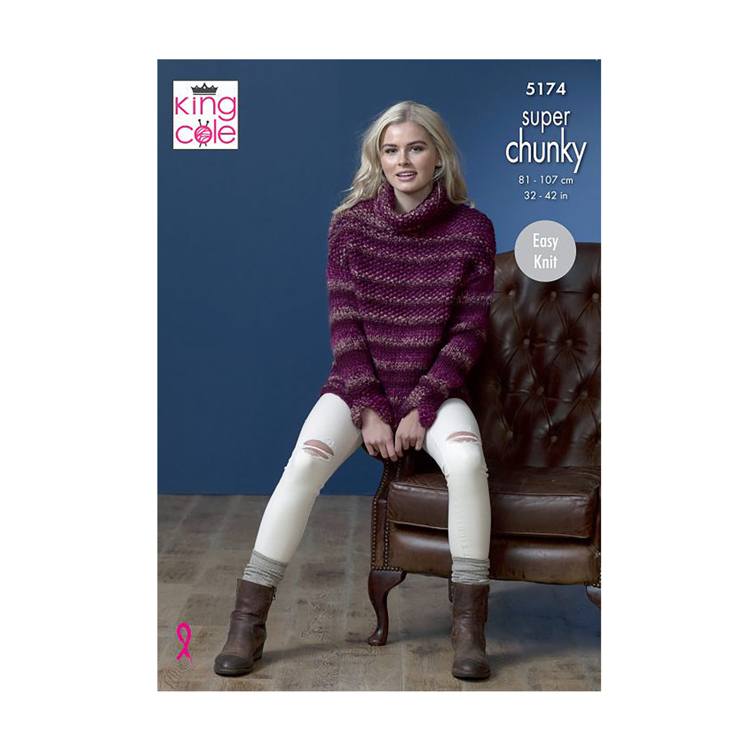 Knitting Pattern: Ladies Jumpers in Super Chunky Yarn