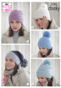 Knitting Pattern: Ladies Hats in Chunky Yarn
