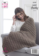 Load image into Gallery viewer, Knitting Pattern: Ladies Blanket, Wraps and Shawl in Super Chunky Yarn
