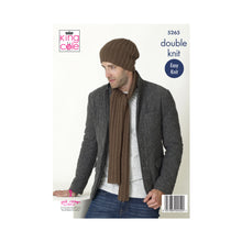 Load image into Gallery viewer, Knitting Pattern: Easy Knit Men&#39;s Hats, Scarves and Snood in DK Yarn
