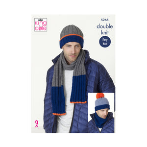 Knitting Pattern: Easy Knit Men's Hats, Scarves and Snood in DK Yarn