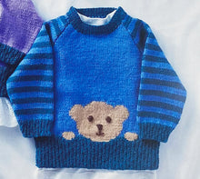 Load image into Gallery viewer, Knitting Pattern: Bear Sweaters in 4 Ply Yarn for 0-2 Years
