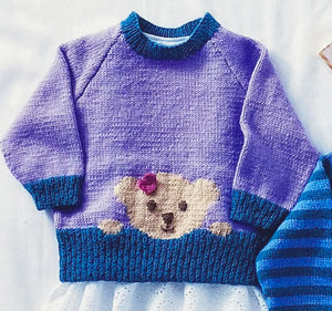 Knitting Pattern: Bear Sweaters in 4 Ply Yarn for 0-2 Years