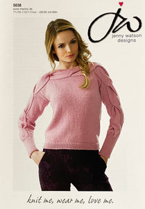 Knitting Pattern: Sweater with Cable Detail in Merino DK Yarn