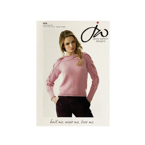 Knitting Pattern: Sweater with Cable Detail in Merino DK Yarn