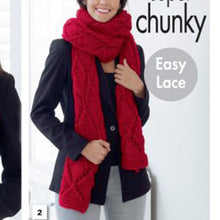 Load image into Gallery viewer, SALE: Knitting Pattern: Lace Scarves in Super Chunky Yarn
