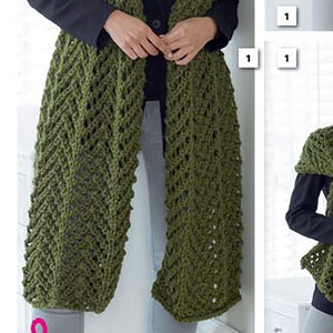 SALE: Knitting Pattern: Lace Scarves in Super Chunky Yarn