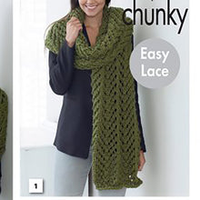 Load image into Gallery viewer, SALE: Knitting Pattern: Lace Scarves in Super Chunky Yarn
