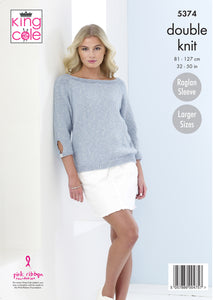 Knitting Pattern: Summer Sweaters for Ladies in Cotton DK Yarn, 32-50in