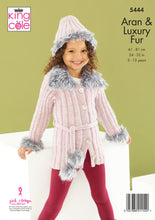 Load image into Gallery viewer, Knitting Pattern: Jacket, Gilet, Boot Toppers, Hat and Headband in Faux Fur for Girls 3-13 Years
