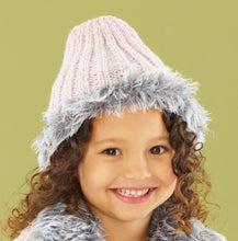 Load image into Gallery viewer, Knitting Pattern: Jacket, Gilet, Boot Toppers, Hat and Headband in Faux Fur for Girls 3-13 Years
