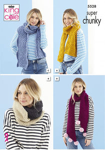Knitting Pattern: Scarves in Super Chunky Yarn